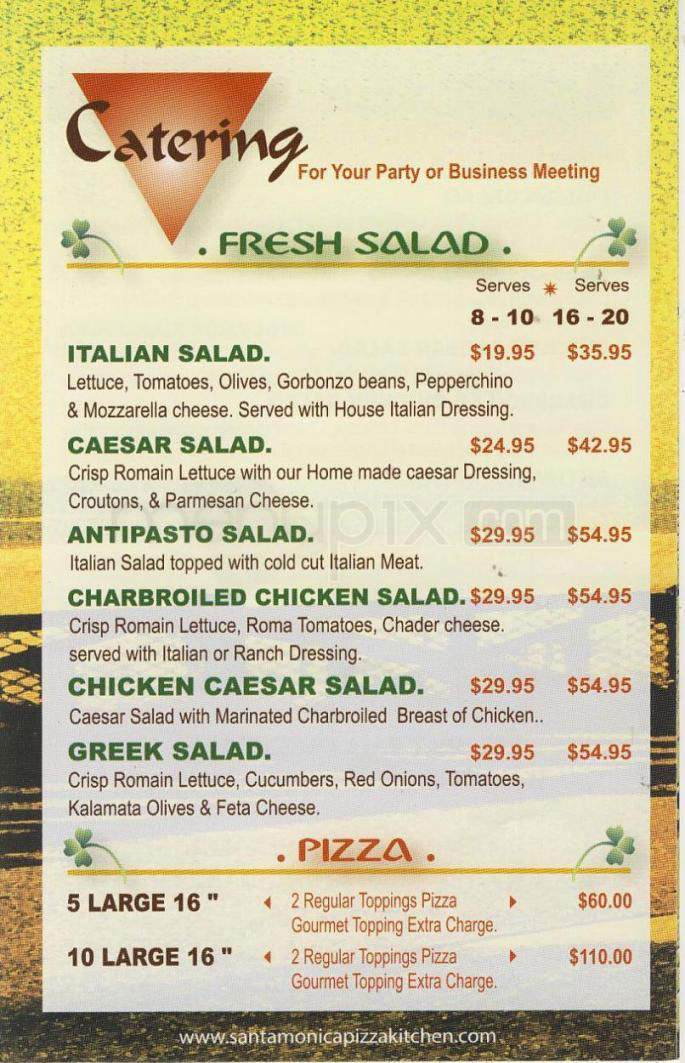 Santa Monica Pizza Kitchen - Santa Monica, CA menu_pic