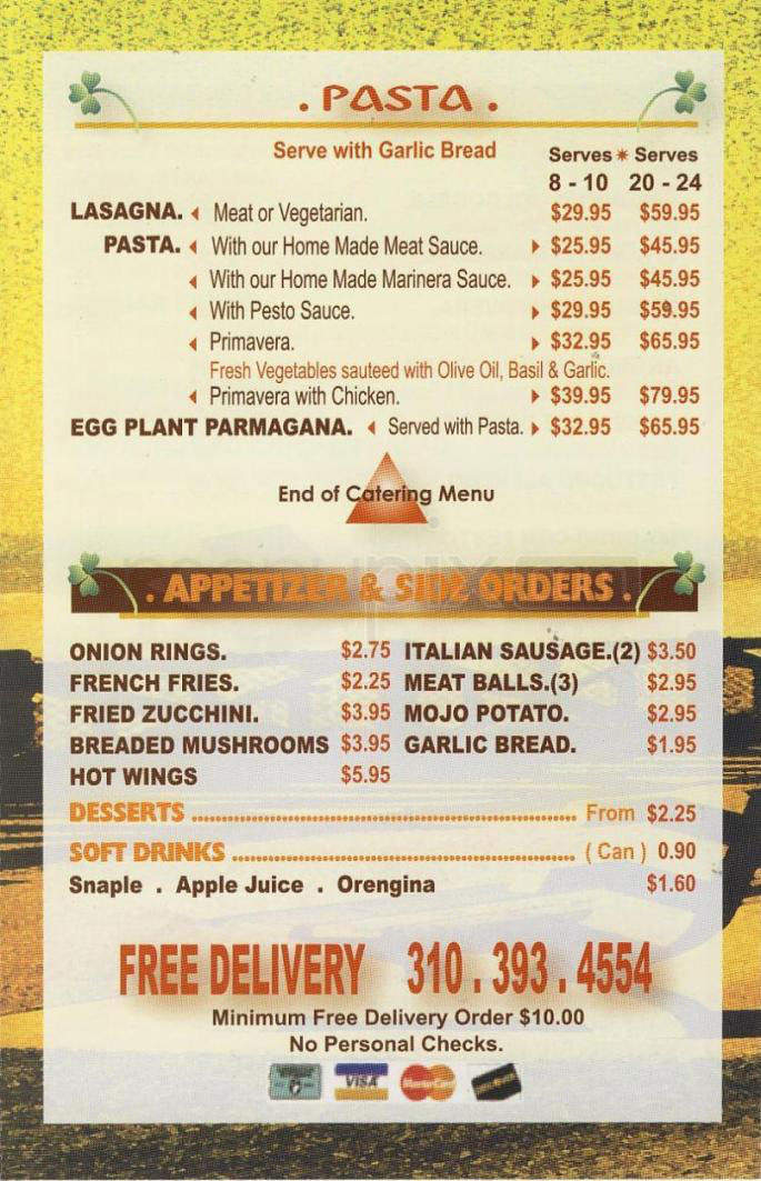 Santa Monica Pizza Kitchen - Santa Monica, CA menu_pic
