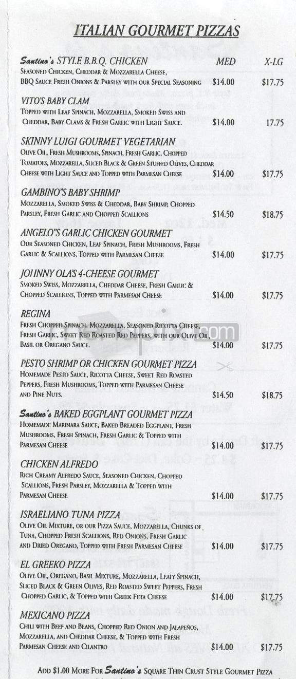 Santino's NY Pizza - Sherman Oaks, CA menu_pic