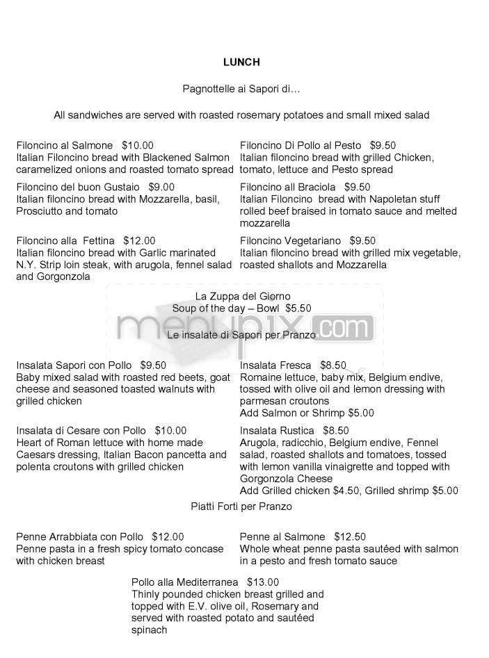 Sapori Ristorante - Marina Del Rey, CA menu_pic