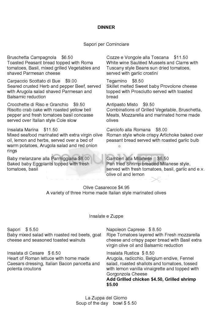Sapori Ristorante - Marina Del Rey, CA menu_pic
