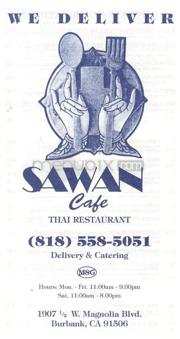 Sawan Cafe - Burbank, CA menu_pic