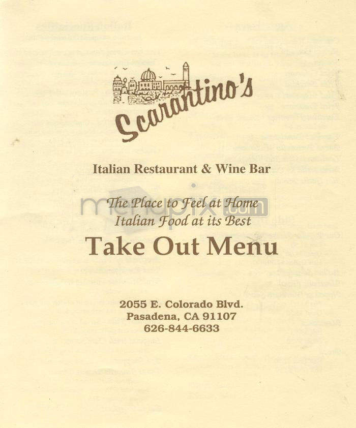 Scarantino's - Pasadena, CA menu_pic