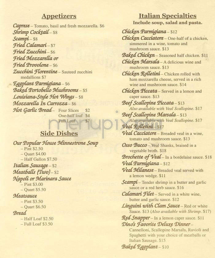 Scarantino's - Pasadena, CA menu_pic