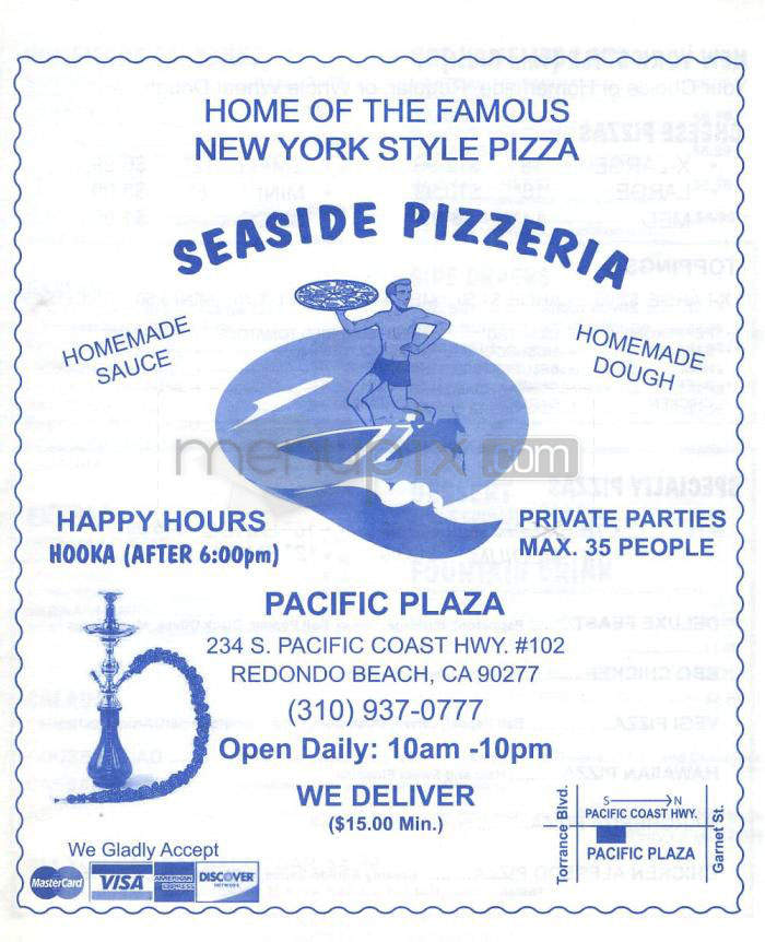 Seaside Pizzeria - Redondo Beach, CA menu_pic