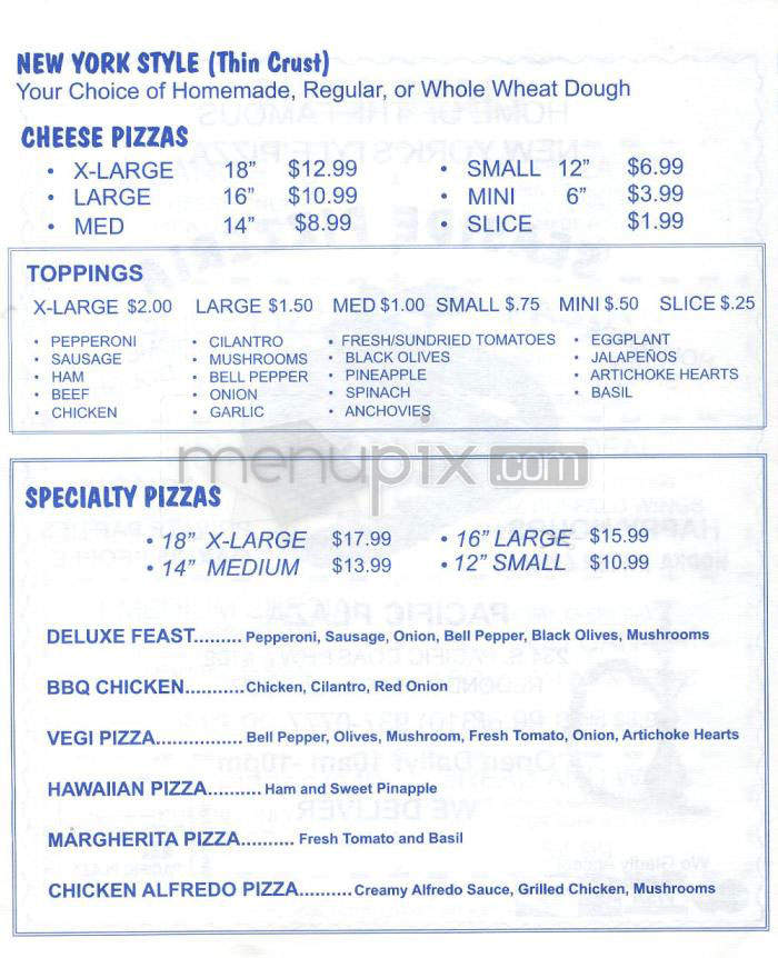 Seaside Pizzeria - Redondo Beach, CA menu_pic