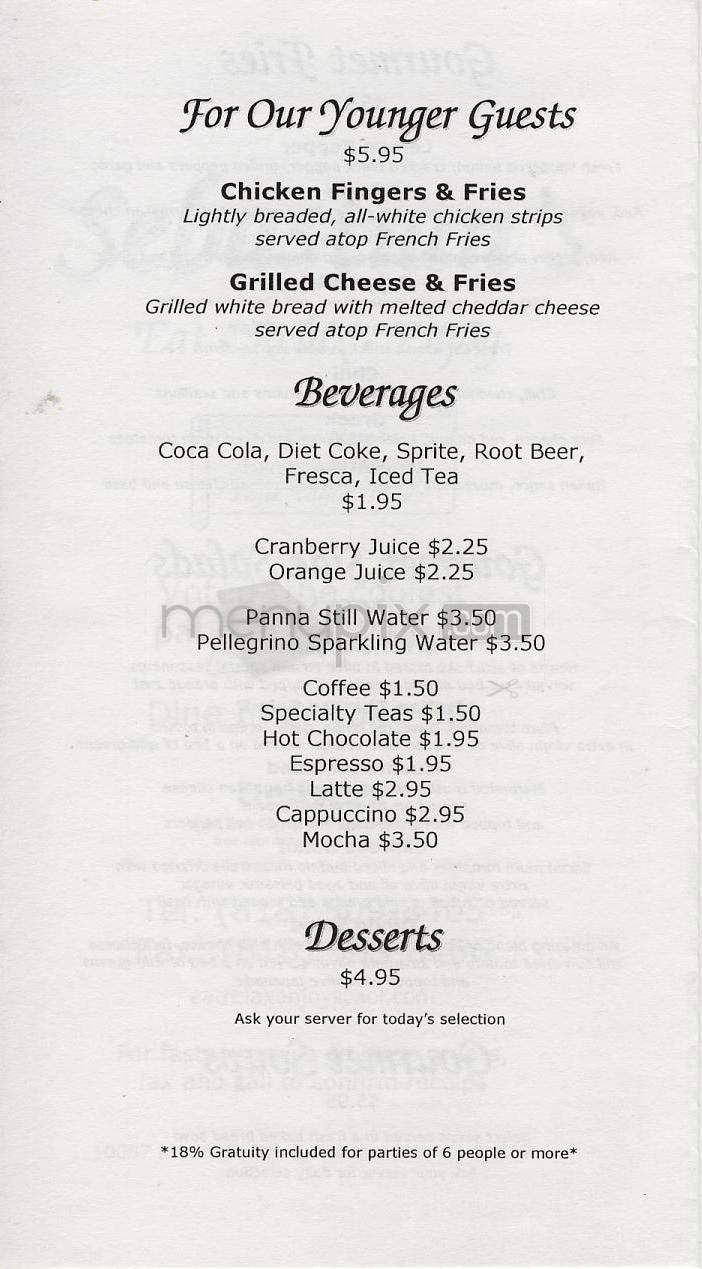 Sebastian's - Toluca Lake, CA menu_pic