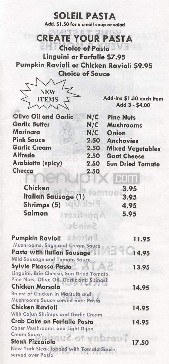 Soleil Westwood - Los Angeles, CA menu_pic