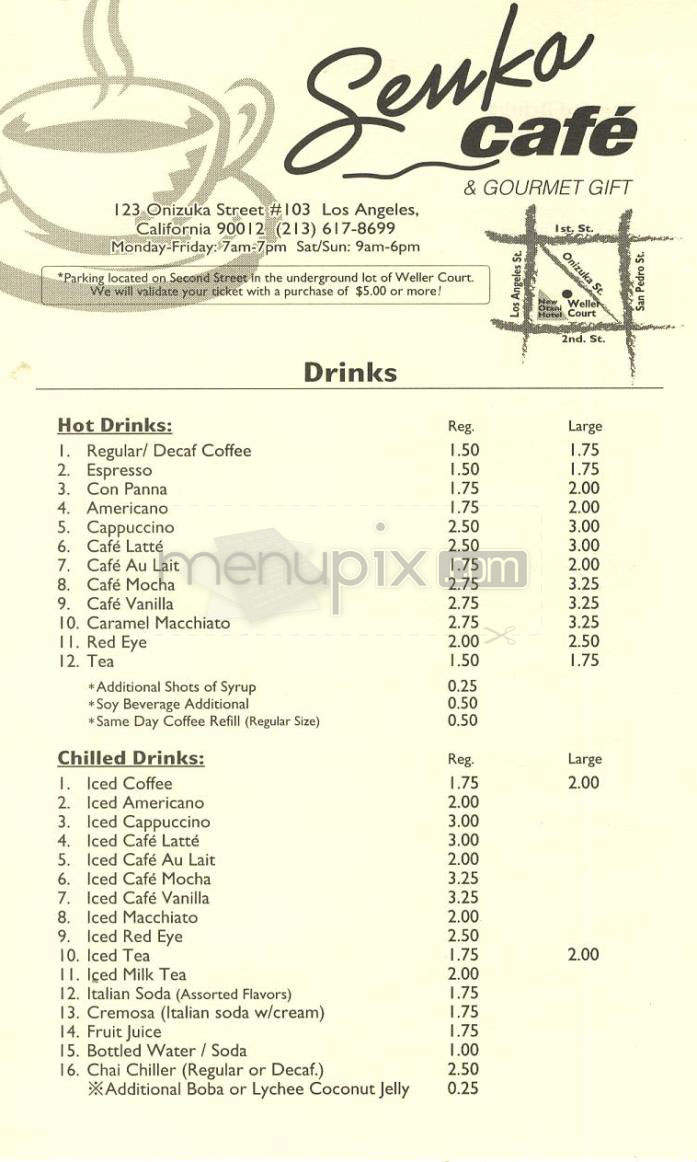 Senka Cafe - Los Angeles, CA menu_pic