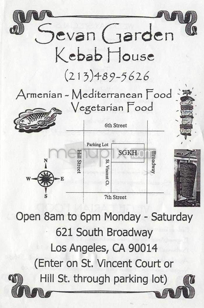 Sevan Garden Kebab House - Los Angeles, CA menu_pic