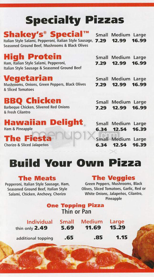 Shakey's - Los Angeles, CA menu_pic