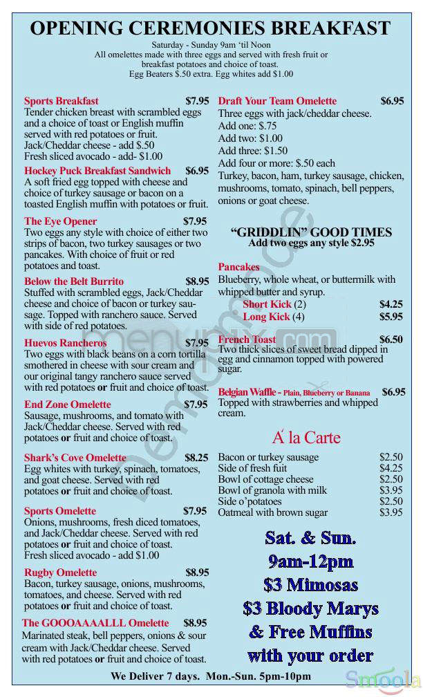 Shark's Cove - Manhattan Beach, CA menu_pic