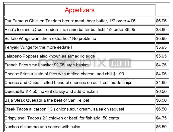 Shellback Tavern - Manhattan Beach, CA menu_pic