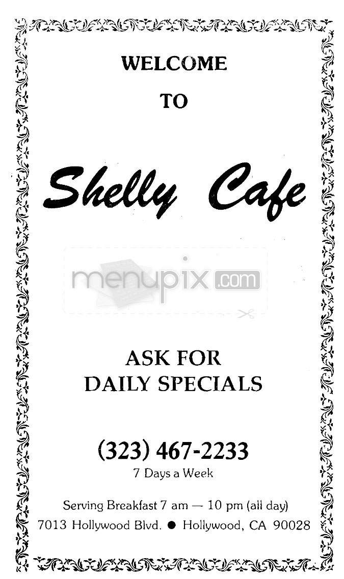 Shelly Cafe - Los Angeles, CA menu_pic