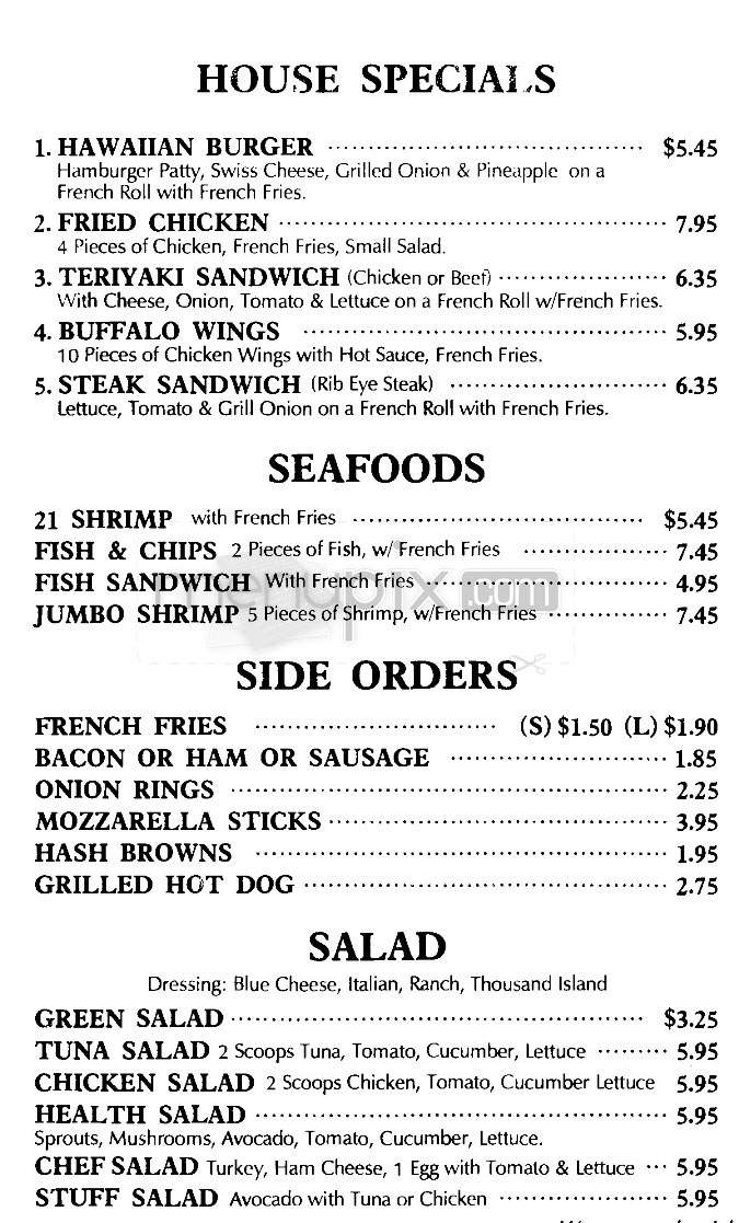 Shelly Cafe - Los Angeles, CA menu_pic