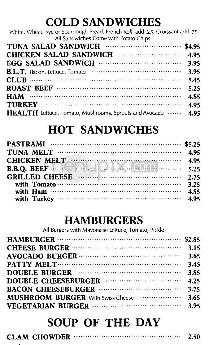 Shelly Cafe - Los Angeles, CA menu_pic