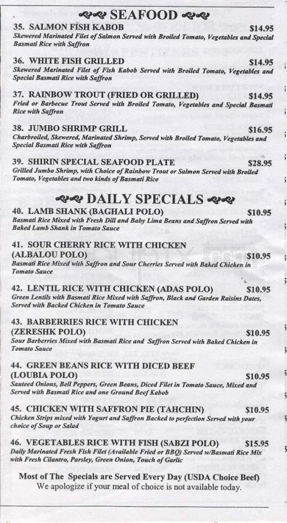 Shirin - Woodland Hills, CA menu_pic