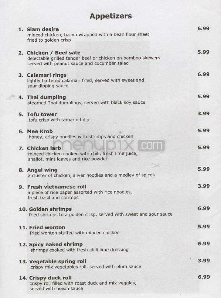 Siam Cabin - Sherman Oaks, CA menu_pic