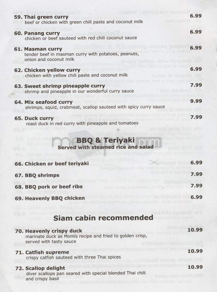 Siam Cabin - Sherman Oaks, CA menu_pic