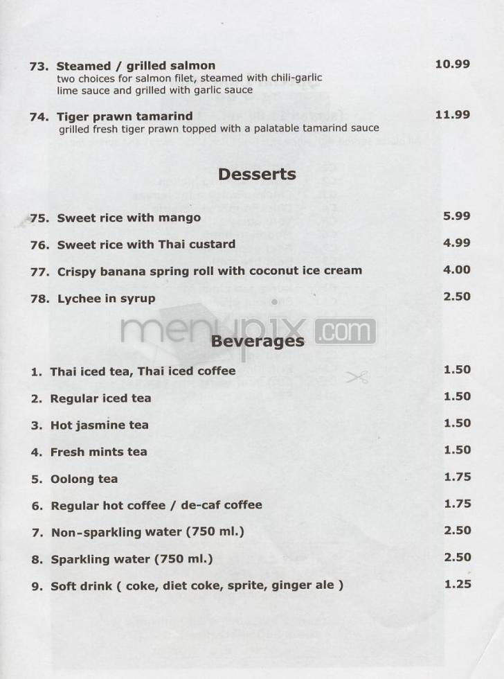 Siam Cabin - Sherman Oaks, CA menu_pic