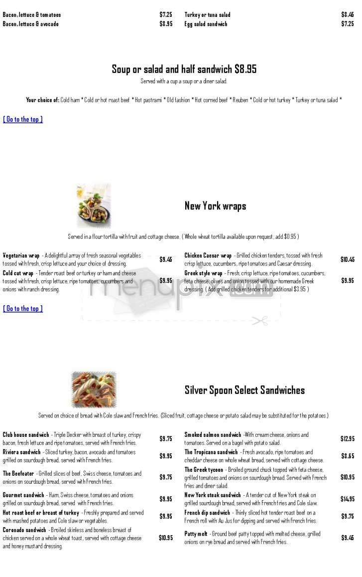 Silver Spoon - Cambridge, ON menu_pic