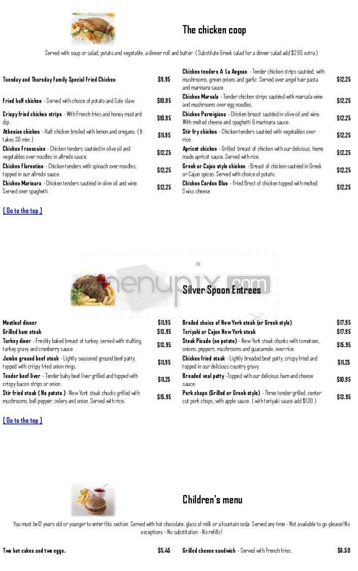 Silver Spoon - Cambridge, ON menu_pic