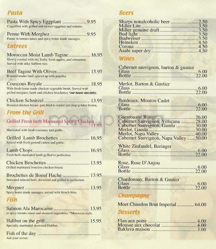 Simon's Cafe - Sherman Oaks, CA menu_pic