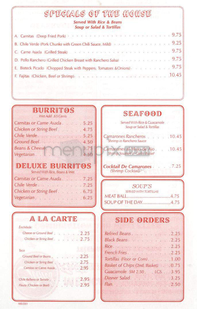 Sion's Mexican - Manhattan Beach, CA menu_pic