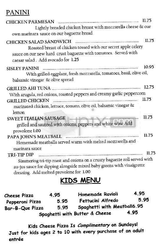 Sisley - Los Angeles, CA menu_pic
