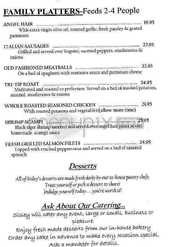 Sisley - Los Angeles, CA menu_pic