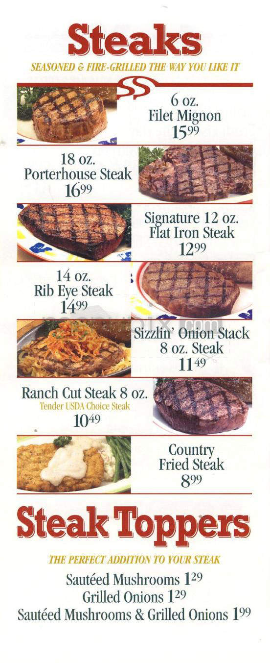 Sizzler - Los Angeles, CA menu_pic