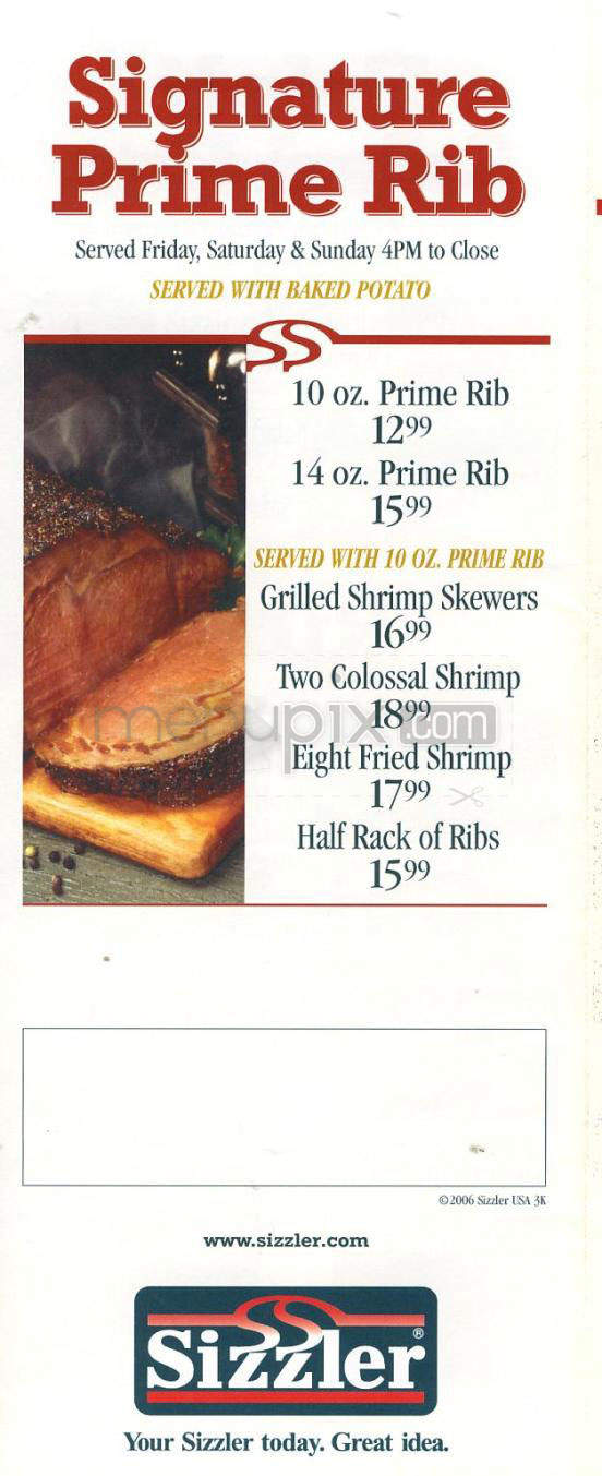 Sizzler - Los Angeles, CA menu_pic