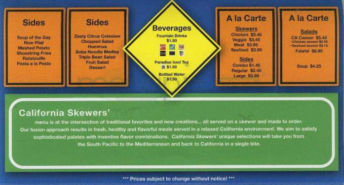 Skewers - Pasadena, CA menu_pic