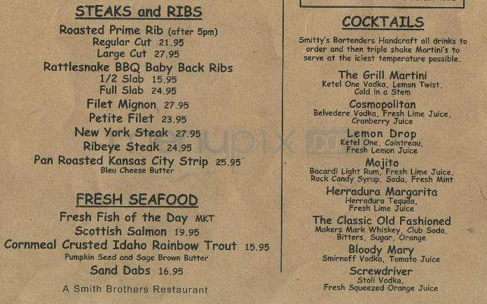 Smitty's Grill - Pasadena, CA menu_pic