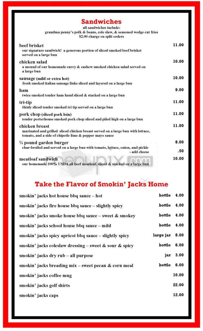 Smokin' Jack's - Burbank, CA menu_pic