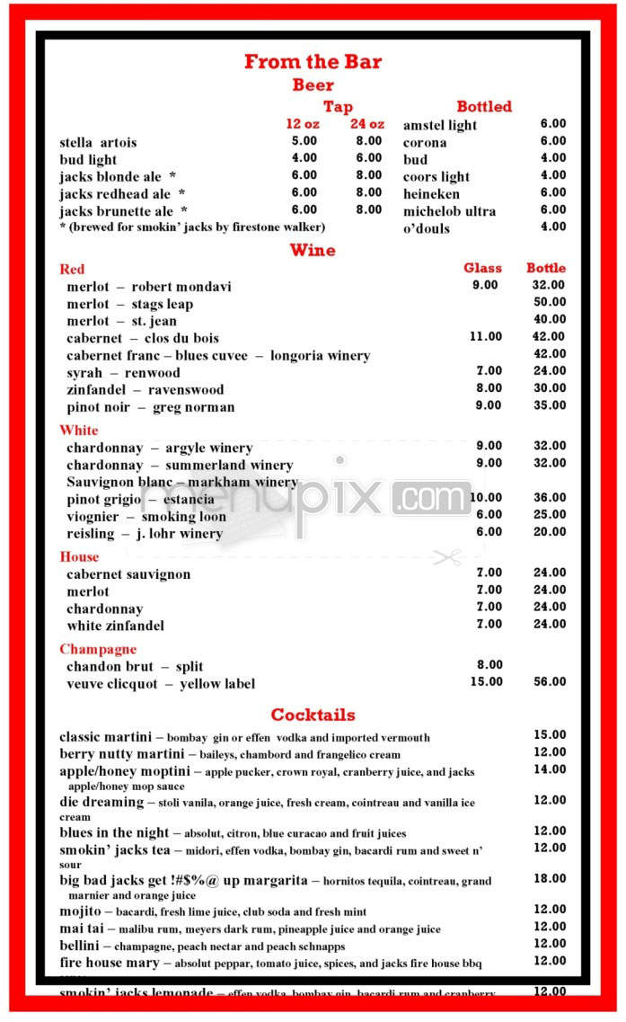 Smokin' Jack's - Burbank, CA menu_pic