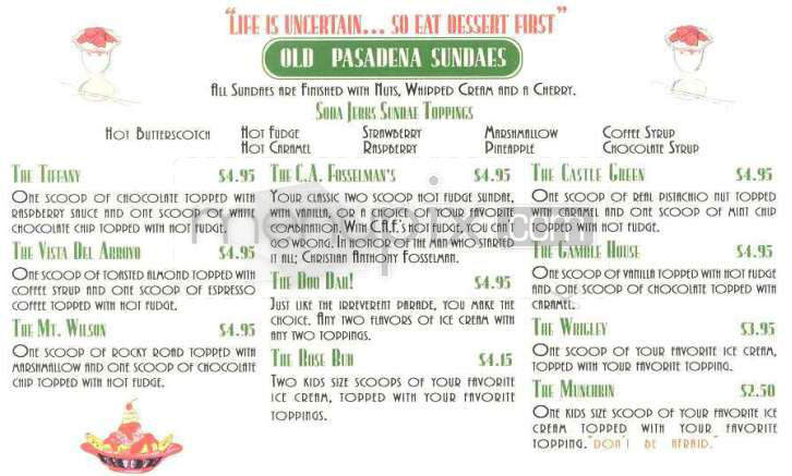 Soda Jerks - Pasadena, CA menu_pic