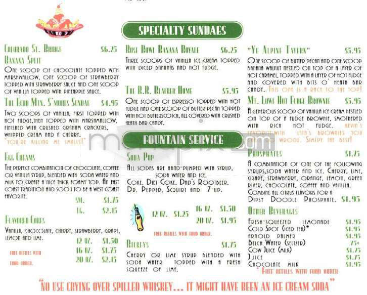 Soda Jerks - Pasadena, CA menu_pic