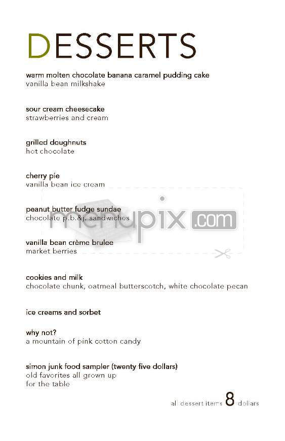 Simon LA - Los Angeles, CA menu_pic