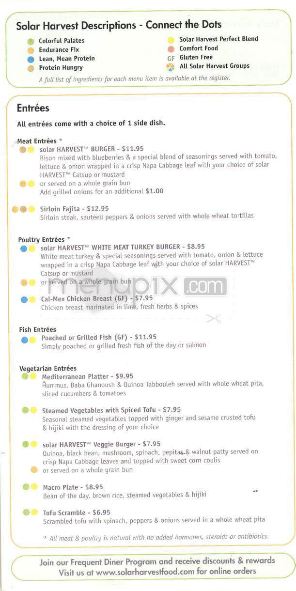 Solar Harvest - Beverly Hills, CA menu_pic