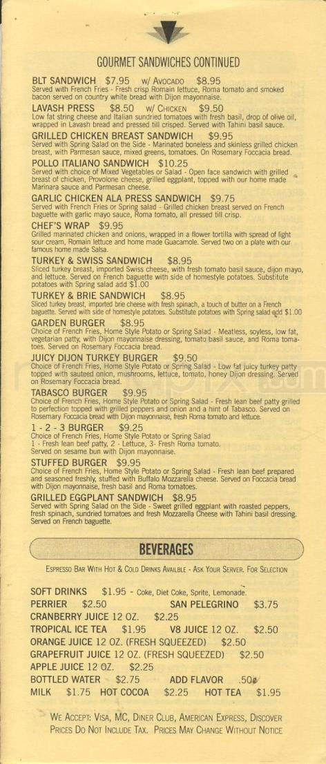 Sona's Restaurant - Encino, CA menu_pic