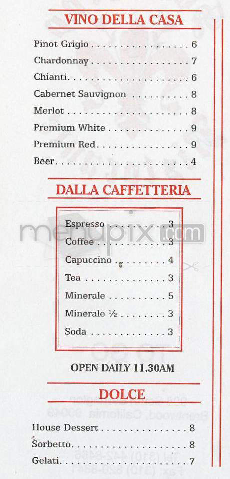 Sor Tino Ristorante - Los Angeles, CA menu_pic
