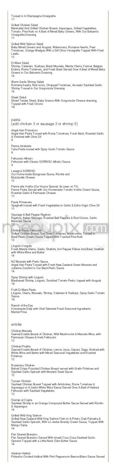 Villa Sorriso - Pasadena, CA menu_pic