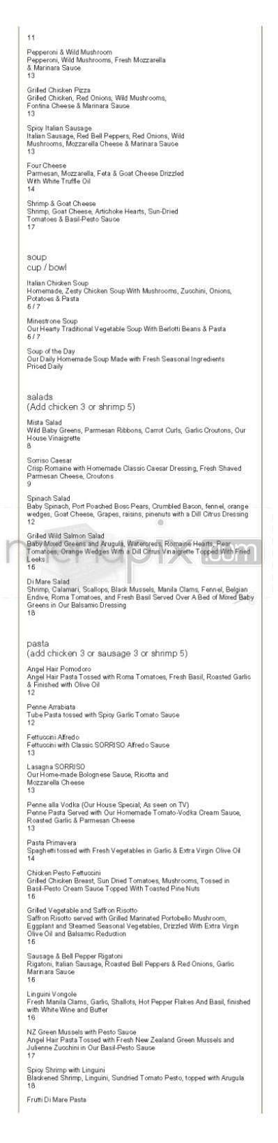 Villa Sorriso - Pasadena, CA menu_pic