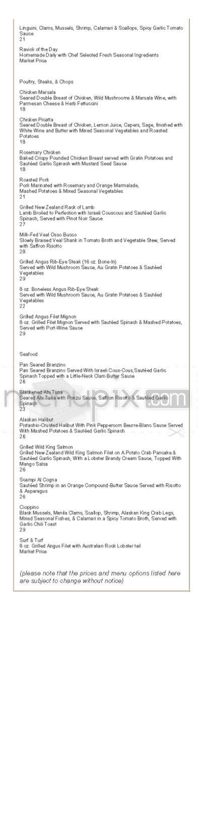 Villa Sorriso - Pasadena, CA menu_pic