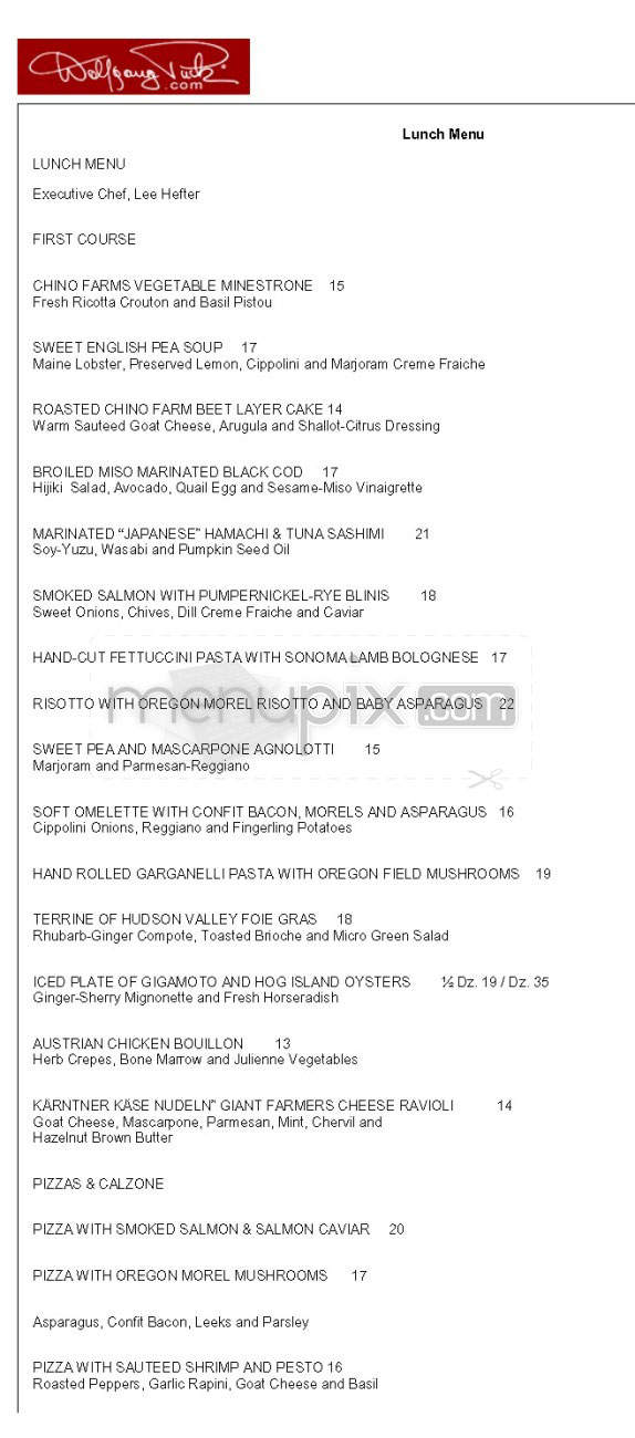 Spago - Beverly Hills, CA menu_pic