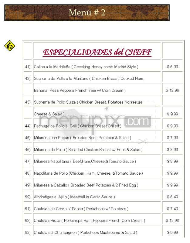 Spain - Los Angeles, CA menu_pic