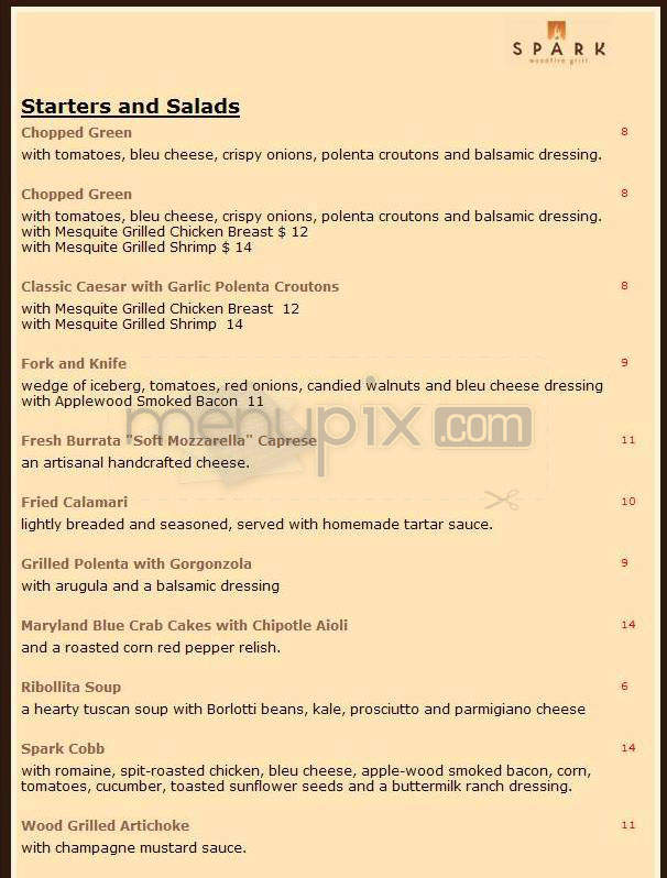 Spark Woodfire Grill - Studio City, CA menu_pic
