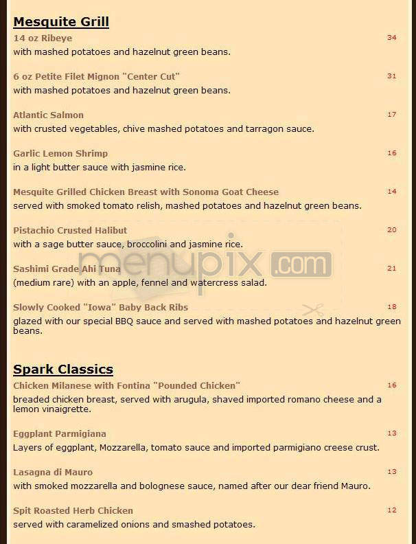 Spark Woodfire Grill - Studio City, CA menu_pic