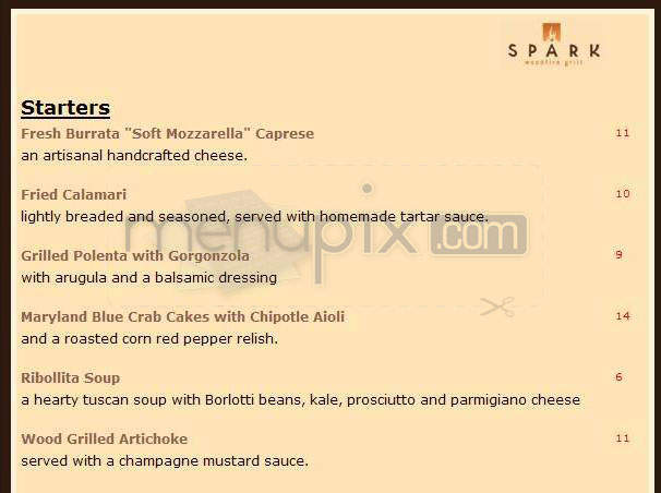 Spark Woodfire Grill - Studio City, CA menu_pic